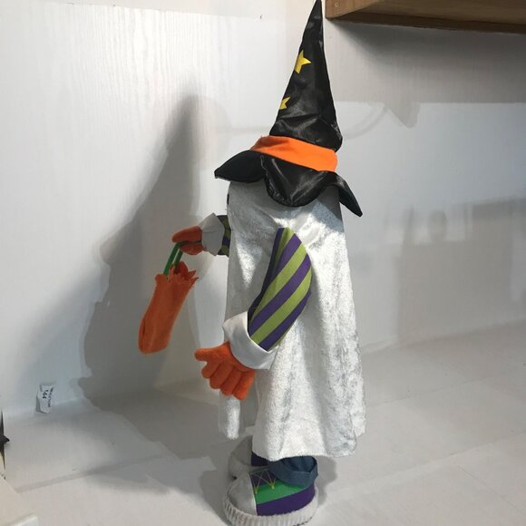 Light-Up Halloween Ghost Witch Hat With Pumpkin Bag 22" tall - Picture 11 of 13